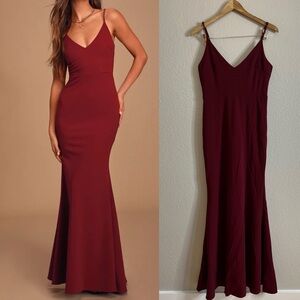 Infinite Glory Wine Red Maxi Dress